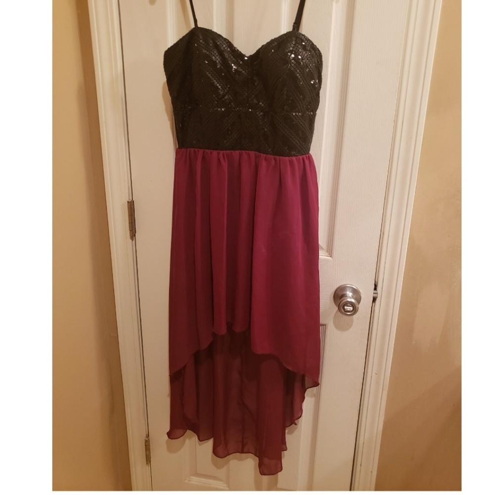 Black and wine dress